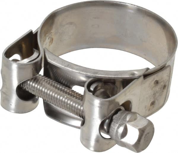 Mikalor - 1-5/8" Hose, 0.78" Wide x 0.04" Thick, T-Bolt Hose Clamp - 1.58 to 1.69" Diam, Stainless Steel - Exact Tooling