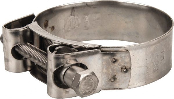 Mikalor - 2-3/4" Hose, 0.98" Wide x 0.04" Thick, T-Bolt Hose Clamp - 2.68 to 2.87" Diam, Stainless Steel - Exact Tooling