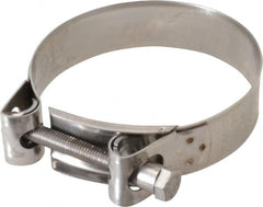 Mikalor - 3-3/4" Hose, 0.98" Wide x 0.04" Thick, T-Bolt Hose Clamp - 3.58 to 3.82" Diam, Stainless Steel - Exact Tooling