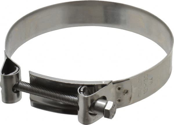 Mikalor - 5" Hose, 0.98" Wide x 0.04" Thick, T-Bolt Hose Clamp - 4.76 to 5.11" Diam, Stainless Steel - Exact Tooling