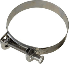 Mikalor - 5-1/4" Hose, 1.1" Wide x 0.051" Thick, T-Bolt Hose Clamp - 5.11 to 5.51" Diam, Stainless Steel - Exact Tooling