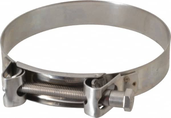 Mikalor - 5-3/4" Hose, 1.1" Wide x 0.051" Thick, T-Bolt Hose Clamp - 5.51 to 5.91" Diam, Stainless Steel - Exact Tooling