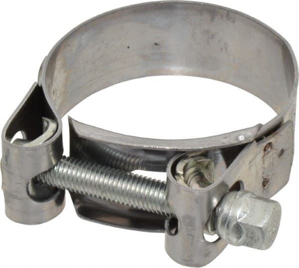 Mikalor - 2" Hose, 0.78" Wide x 0.04" Thick, T-Bolt Hose Clamp - 1.85 to 2" Diam, Stainless Steel Band, Housing & Zinc Plated Screw - Exact Tooling