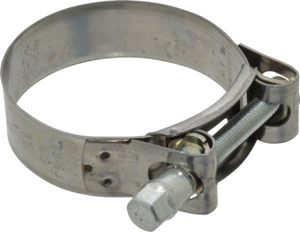 Mikalor - 2-13/32" Hose, 0.78" Wide x 0.04" Thick, T-Bolt Hose Clamp - 2.32 to 2.48" Diam, Stainless Steel Band, Housing & Zinc Plated Screw - Exact Tooling