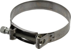 Mikalor - 5" Hose, 0.98" Wide x 0.04" Thick, T-Bolt Hose Clamp - 4.76 to 5.11" Diam, Stainless Steel Band, Housing & Zinc Plated Screw - Exact Tooling