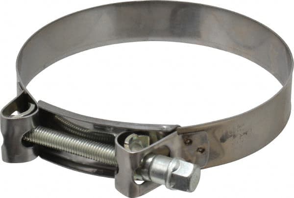 Mikalor - 5-3/4" Hose, 1.1" Wide x 0.051" Thick, T-Bolt Hose Clamp - 5.51 to 5.91" Diam, Stainless Steel Band, Housing & Zinc Plated Screw - Exact Tooling