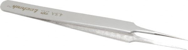Aven - 4-1/2" OAL 4-SA Precision Tweezers - Stainless Steel, 4-SA Pattern - Exact Tooling