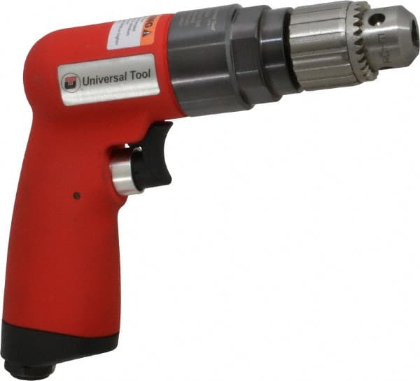 Universal Tool - 1/4" Keyed Chuck - Pistol Grip Handle, 6,000 RPM, 4.6 CFM, 0.9 hp, 90 psi - Exact Tooling