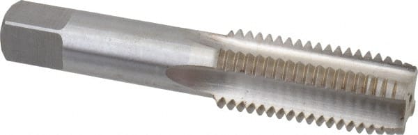 Interstate - M24x3.00 Metric Coarse 6H 4 Flute Bright Finish High Speed Steel Straight Flute Standard Hand Tap - Plug, Right Hand Thread, 4-29/32" OAL, 2-7/32" Thread Length, D8 Limit, Oversize - Exact Tooling