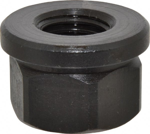 Gibraltar - 7/8-9, 1-3/4" Flange Diam, 1-1/8" High, 1-7/16" Across Flats, Flange Nut - Grade 12L14 Steel, Black Oxide Finish, 1/4" Flange Height, TCMAI - Exact Tooling