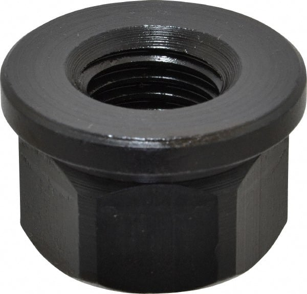 Gibraltar - 1-8, 2" Flange Diam, 1-1/4" High, 1-5/8" Across Flats, Flange Nut - Grade 12L14 Steel, Black Oxide Finish, 1/4" Flange Height, TCMAI - Exact Tooling
