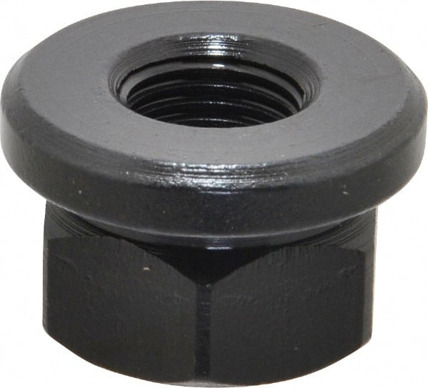 Gibraltar - 1/2-20, 1-1/8" Flange Diam, 11/16" High, 7/8" Across Flats, Flange Nut - Grade 12L14 Steel, Black Oxide Finish, 3/16" Flange Height, TCMAI - Exact Tooling