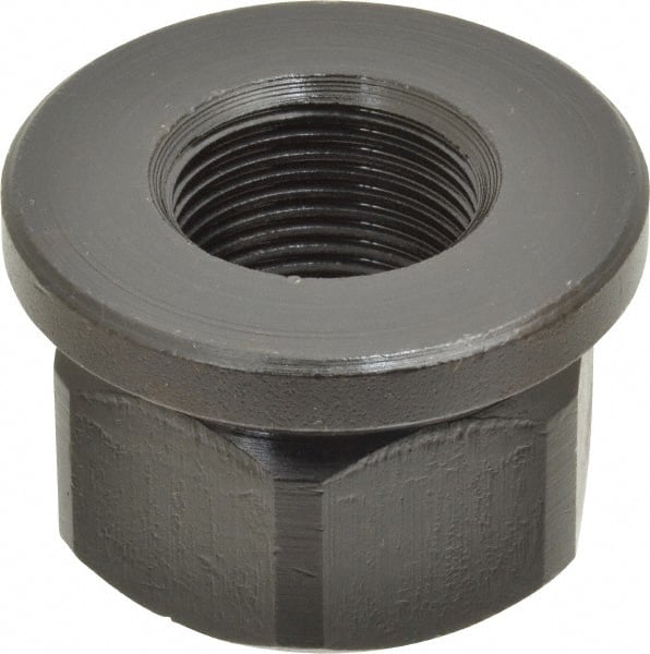 Gibraltar - 1-14, 2" Flange Diam, 1-1/4" High, 1-5/8" Across Flats, Flange Nut - Grade 12L14 Steel, Black Oxide Finish, 1/4" Flange Height, TCMAI - Exact Tooling