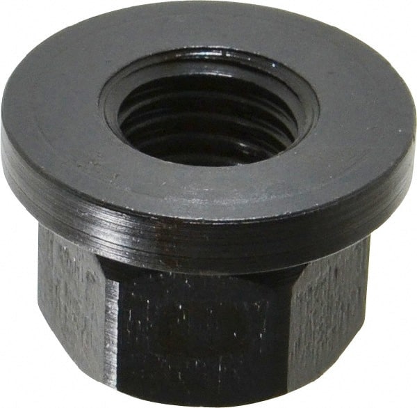 Gibraltar - M16x2.00, 33mm Flange Diam, 21mm High, 24mm Across Flats, Flange Nut - Grade 12L14 Steel, Black Oxide Finish, 5" Flange Height, TCMAI - Exact Tooling