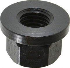 Gibraltar - M16x2.00, 33mm Flange Diam, 21mm High, 24mm Across Flats, Flange Nut - Grade 12L14 Steel, Black Oxide Finish, 5" Flange Height, TCMAI - Exact Tooling