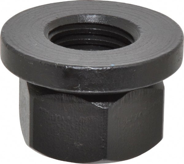 Gibraltar - M20x2.50, 40mm Flange Diam, 25mm High, 30mm Across Flats, Flange Nut - Grade 12L14 Steel, Black Oxide Finish, 6" Flange Height, TCMAI - Exact Tooling