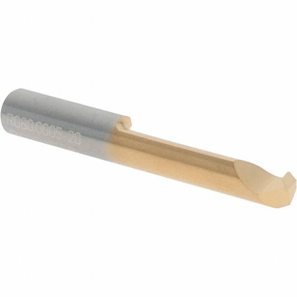 Iscar - 5mm Min Bore Diam, 0.748" Max Bore Depth, 5mm Shank Diam, Corner Radius Boring Bar - 0.0079" Corner Radius, Right Hand Cut, Solid Carbide, TiCN/TiN Finish - Exact Tooling