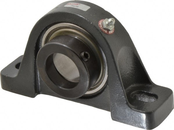 Browning - 1-1/2" ID, 7-1/8" OAL x 3-15/16" OAH Pillow Block - 4,467 Lb Static Cap, 7,340 Lb Dyn Cap, 5-3/8" Btw Mnt Hole Ctrs, 1-15/16" Base-to-Ctr Ht, Cast Iron - Exact Tooling