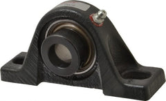 Browning - 3/4" ID, 5" OAL x 2-15/32" OAH Pillow Block - 1,444 Lb Static Cap, 2,611 Lb Dyn Cap, 3-25/32" Btw Mnt Hole Ctrs, 1-1/4" Base-to-Ctr Ht, Cast Iron - Exact Tooling