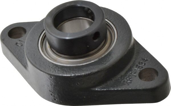 Browning - 1" ID, 4-7/8" OAL x 2-3/4" OAH 2-Bolt Flange - 1,651 Lb Static Cap, 2,801 Lb Dyn Cap, 3-57/64" Btw Mnt Hole Ctrs, Cast Iron - Exact Tooling
