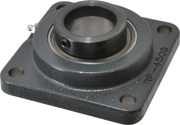 Browning - 1-15/16" ID, 5-5/8" OAL x 5-5/8" OAH 4-Bolt Flange - 5,216 Lb Static Cap, 7,889 Lb Dyn Cap, 4-3/8" Btw Mnt Hole Ctrs, Cast Iron - Exact Tooling