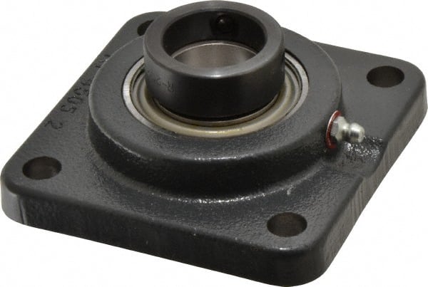 Browning - 1-1/4" ID, 4-1/4" OAL x 4-1/4" OAH 4-Bolt Flange - 2,567 Lb Static Cap, 4,381 Lb Dyn Cap, 3-1/4" Btw Mnt Hole Ctrs, Cast Iron - Exact Tooling