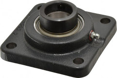 Browning - 1-1/4" ID, 4-1/4" OAL x 4-1/4" OAH 4-Bolt Flange - 2,567 Lb Static Cap, 4,381 Lb Dyn Cap, 3-1/4" Btw Mnt Hole Ctrs, Cast Iron - Exact Tooling
