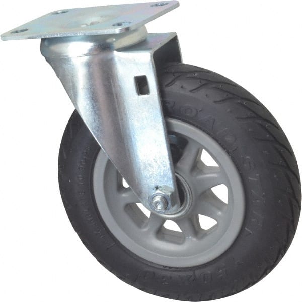 Shepherd - 6" Diam x 1-1/4" Wide, Phenolic Swivel Caster - 150 Lb Capacity, Top Plate Mount, 2-5/8" x 3-3/4" Plate, Ball Bearing - Exact Tooling