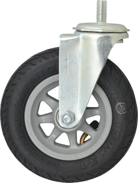 Shepherd - 6" Diam x 1-1/4" Wide, Phenolic Swivel Caster - 150 Lb Capacity, Threaded Stem Mount, Ball Bearing - Exact Tooling