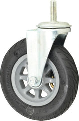 Shepherd - 6" Diam x 1-1/4" Wide, Phenolic Swivel Caster - 150 Lb Capacity, Threaded Stem Mount, Ball Bearing - Exact Tooling