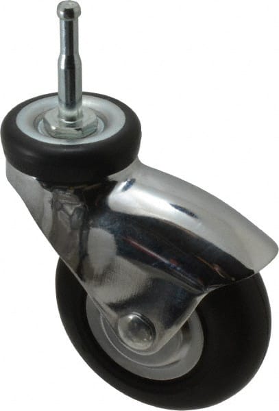 Shepherd - 3" Diam x 15/16" Wide x 3-7/8" OAH Stem Mount Swivel Caster - Neoprene, 110 Lb Capacity, Precision Ball Bearing, 5/16 x 1-1/2" Friction Stem - Exact Tooling