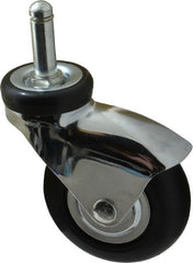 Shepherd - 3" Diam x 15/16" Wide x 3-7/8" OAH Stem Mount Swivel Caster - Neoprene, 110 Lb Capacity, Precision Ball Bearing, 7/16 x 1-7/16" Friction Stem - Exact Tooling