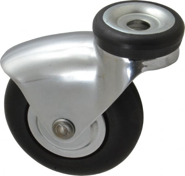 Shepherd - 3" Diam x 15/16" Wide x 3-7/8" OAH Hollow Kingpin Mount Swivel Caster - Neoprene, 110 Lb Capacity, Precision Ball Bearing, 7/16 x 1/2" Hollow Kingpin Stem - Exact Tooling