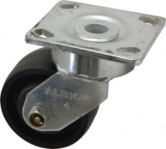 Albion - 4" Diam x 2" Wide x 5-5/8" OAH Top Plate Mount Swivel Caster - Glass Filled Nylon, 800 Lb Capacity, Roller Bearing, 4 x 4-1/2" Plate - Exact Tooling