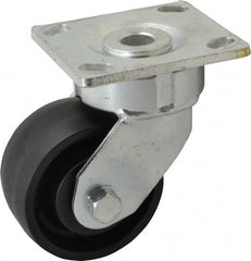 Albion - 4" Diam x 2" Wide x 5-5/8" OAH Top Plate Mount Swivel Caster - Glass Filled Nylon, 800 Lb Capacity, Precision Sealed Bearing, 4 x 4-1/2" Plate - Exact Tooling
