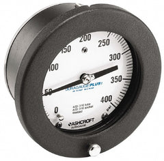 Ashcroft - 4-1/2" Dial, 1/4 Thread, 0-400 Scale Range, Pressure Gauge - Center Back Connection Mount, Accurate to 0.5% of Scale - Exact Tooling