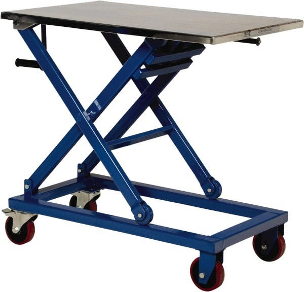Vestil - 660 Lb Capacity Manual Scissor Lift - 18" to 39-1/2" Lift Height, 37" Platform Length x 23-1/2" Platform Width - Exact Tooling