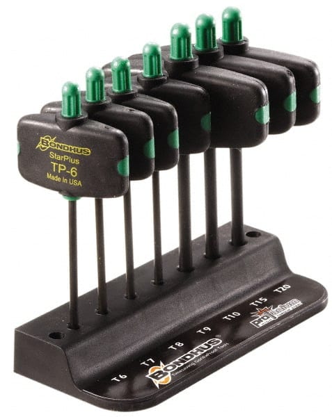 Bondhus - 7 Piece T6 to T20 Protanium High Torque Steel Wing Handle Torx Key Set - Exact Tooling