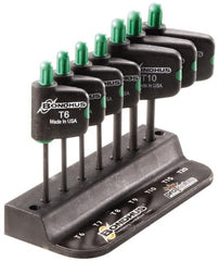 Bondhus - 7 Piece T6 to T20 Protanium High Torque Steel Flag-Style Torx Key Set - 1-1/2" Length Under Head, 3" OAL, T6, T7, T8, T9, T10, T15, T20 - Exact Tooling