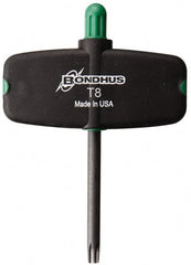 Bondhus - T8 Standard Torx Key - Wing Handle, Protanium High Torque Steel, 1-1/2" Length Under Head, 3" OAL - Exact Tooling