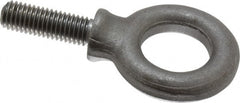 Gibraltar - 3,200 Lb Capacity, Steel, 9/16-12 Thread, Fixed Lifting Eye Bolt - Fully Threaded, 1-3/4" Shank, 1-3/4" Thread Length, Shoulder - Exact Tooling