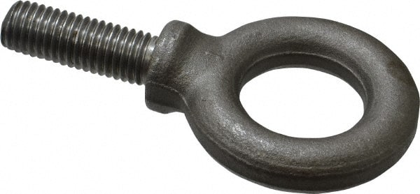 Gibraltar - 4,000 Lb Capacity, Steel, 5/8-11 Thread, Fixed Lifting Eye Bolt - Fully Threaded, 1-3/4" Shank, 1-3/4" Thread Length, Shoulder - Exact Tooling