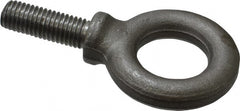 Gibraltar - 4,000 Lb Capacity, Steel, 5/8-11 Thread, Fixed Lifting Eye Bolt - Fully Threaded, 1-3/4" Shank, 1-3/4" Thread Length, Shoulder - Exact Tooling