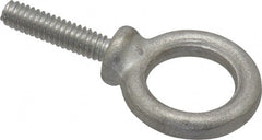 Gibraltar - 460 Lb Capacity, Stainless Steel, 1/4-20 Thread, Fixed Lifting Eye Bolt - Fully Threaded, 1" Shank, 1" Thread Length, Shoulder - Exact Tooling