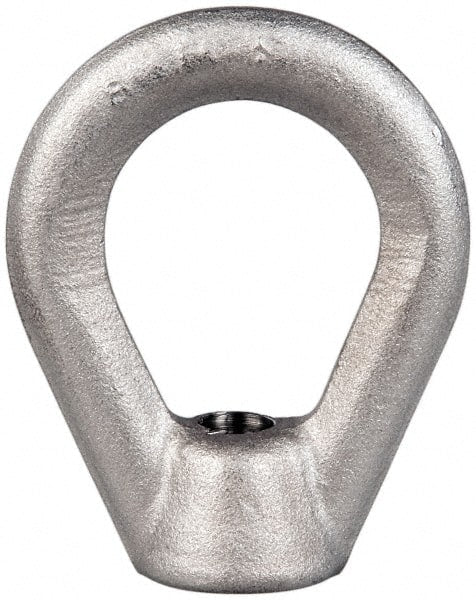 Gibraltar - 2,700 Lb Capacity, 3/8-16 Thread, Stainless Steel Lifting Eye Nut - Grade 304, 2-1/2" High, 1-1/4" Inside & 2" Outside Eye Diam, 7/8" Bell/Base Width - Exact Tooling