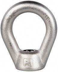 Gibraltar - 5,000 Lb Capacity, 5/8-11 Thread, Stainless Steel Lifting Eye Nut - Grade 316, 3" High, 1-1/2" Inside & 2-1/2" Outside Eye Diam, 1-3/8" Bell/Base Width - Exact Tooling