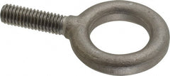 Gibraltar - 1,480 Lb Capacity, Alloy Steel, 3/8 Thread, Fixed Lifting Eye Bolt - Fully Threaded, 1-1/4" Shank, 1-1/4" Thread Length, No Shoulder - Exact Tooling