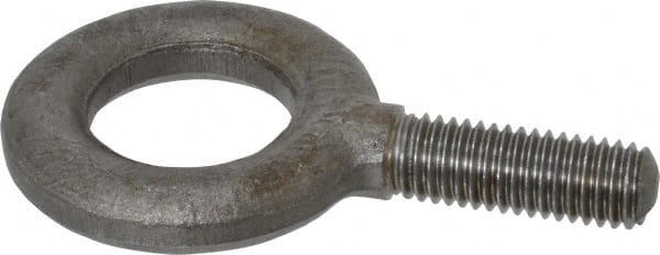 Gibraltar - 2,700 Lb Capacity, Alloy Steel, 1/2 Thread, Fixed Lifting Eye Bolt - Fully Threaded, 1-1/2" Shank, 1-1/2" Thread Length, No Shoulder - Exact Tooling