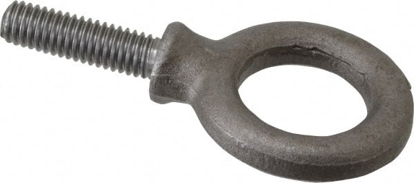 Gibraltar - 1,480 Lb Capacity, Alloy Steel, 3/8 Thread, Fixed Lifting Eye Bolt - Fully Threaded, 1-1/4" Shank, 1-1/4" Thread Length, Shoulder - Exact Tooling
