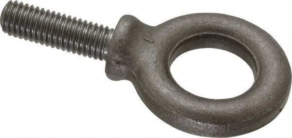 Gibraltar - 2,700 Lb Capacity, Alloy Steel, 1/2 Thread, Fixed Lifting Eye Bolt - Fully Threaded, 1-1/2" Shank, 1-1/2" Thread Length, Shoulder - Exact Tooling